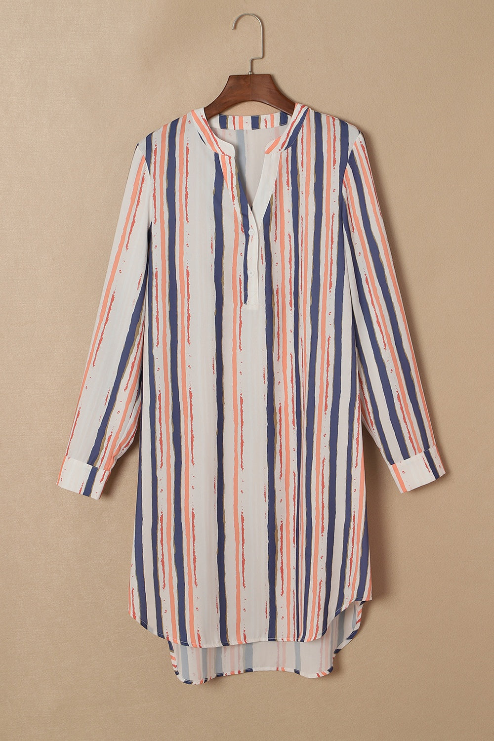 Striped High-Low Longline Shirt Striped High-Low Longline Shirt
